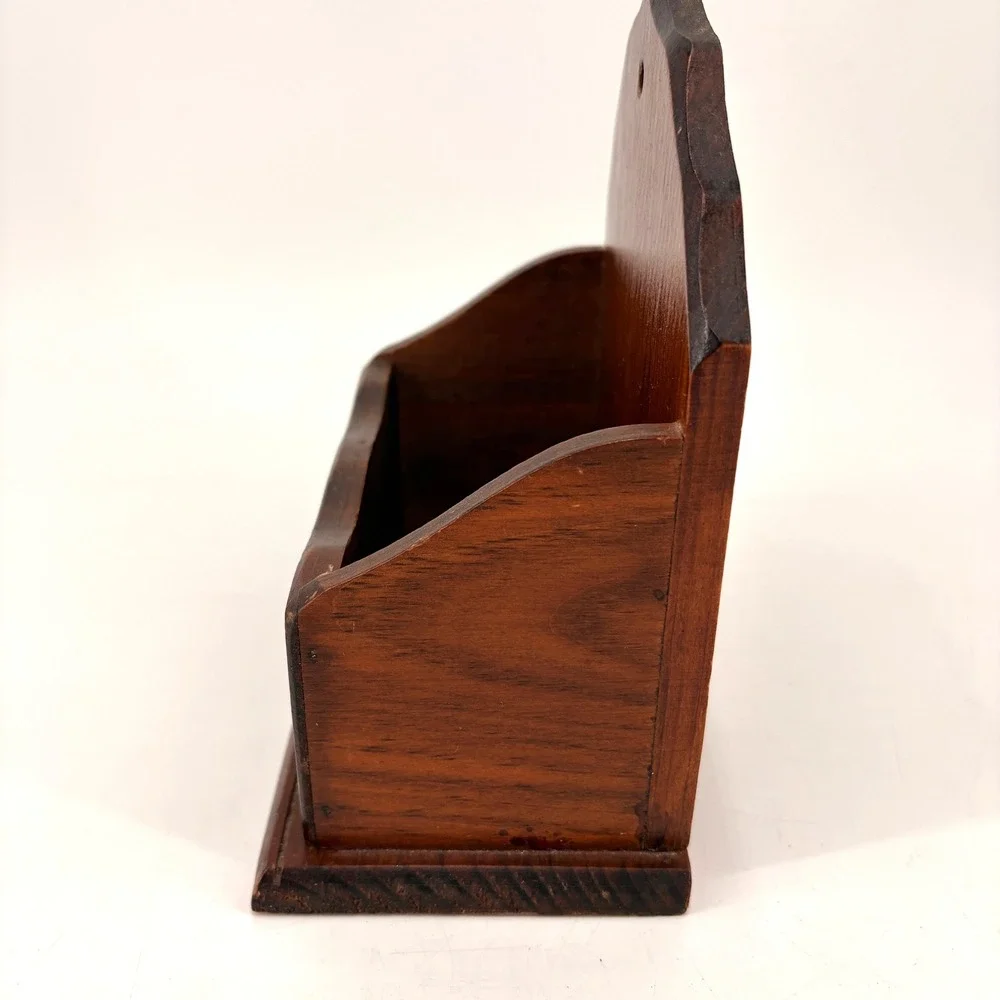 VINTAGE Wood Desk Organizer Letter Holder Recipe‎ Box Americana Eagle Emblem